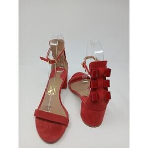 Salvatore Ferragamo Strap Sandals Red Suede Women Sz US 5.5B